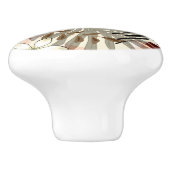 パームとモンステラ葉の、熱帯 セラミックノブ (側面)