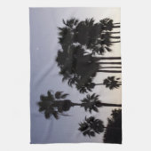 パームと夕暮れトロピカルシーン キッチンタオル (縦)