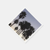 パームと夕暮れトロピカルシーン スタンダードカクテルナプキン (角)