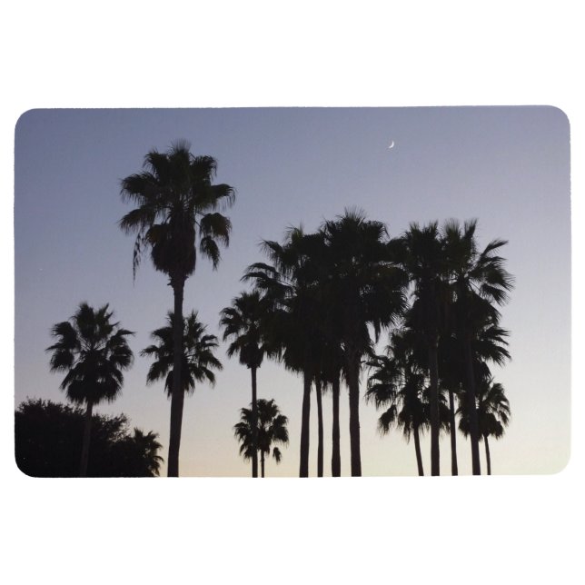 パームと夕暮れトロピカルシーン フロアマット (正面)