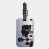 パームと夕暮れトロピカルシーン ラゲッジタグ (正面縦)