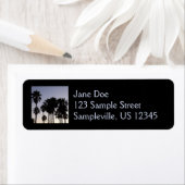 パームと夕暮れトロピカルシーン ラベル (インサイチュ)