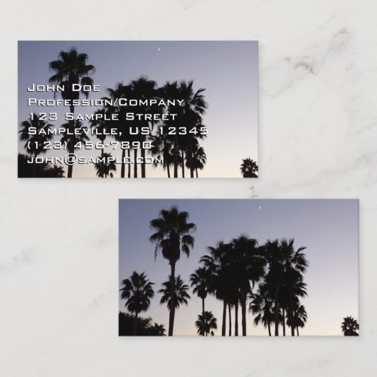 パームと夕暮れトロピカルシーン 名刺 (正面/裏面)