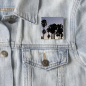 パームと夕暮れトロピカルシーン 缶バッジ (インサイチュ)