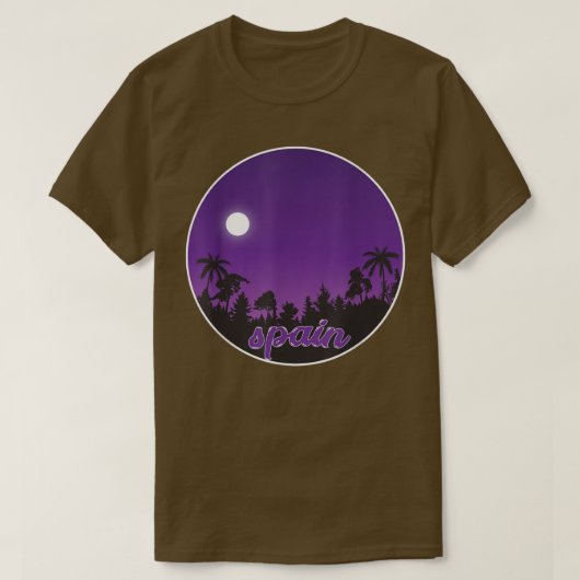 パームと夜のスペイン Tシャツ (デザイン正面)
