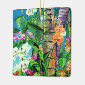 パームと熱帯の蘭セラミックオーナメント セラミックオーナメント (左)