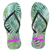パームに恋をするピンクのフラミンゴ葉ス ビーチサンダル (ソール)