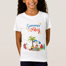 パームの下でリラックスするキュートなスイカのキャラクター Tシャツ