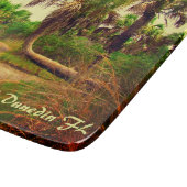 パームの木々が並ぶ熱帯フロリダの歩道 カッティングボード (角)