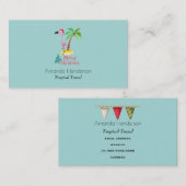 パームの木とメリークリスマスピンクのフラミンゴ 名刺 (正面/裏面)