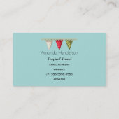 パームの木とメリークリスマスピンクのフラミンゴ 名刺 (裏面)