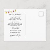 パームの木にクリスマスライトを運ぶ休日 案内ポストカード (裏面)