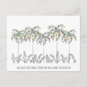 パームの木にクリスマスライトを運ぶ休日 案内ポストカード (正面)