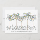 パームの木にクリスマスライトを運ぶ休日 案内状 (正面)