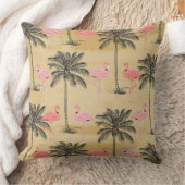 パームの木にピンクのフラミンゴの家の装飾の枕 クッション (ブランケット)