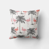 パームの木にピンクのフラミンゴの家の装飾の枕 クッション (裏面)