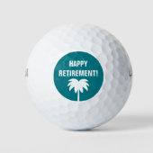 パームの木のロゴが付いたHappy Retirementゴルフボールセット ゴルフボール (正面)