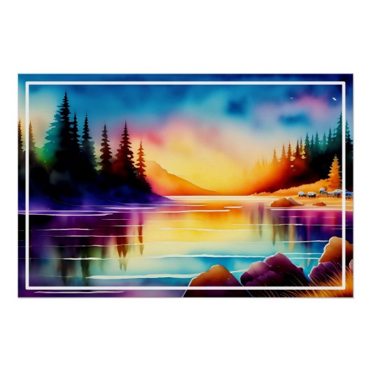 パームの木の夏の背景–56790 ポスター (正面)