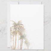 パームの木の水のモダン色結婚の 招待状 (裏面)