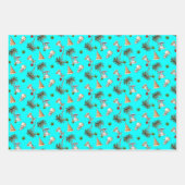 パームの木の熱帯クリスマスパターン ラッピングペーパーシート (正面2)