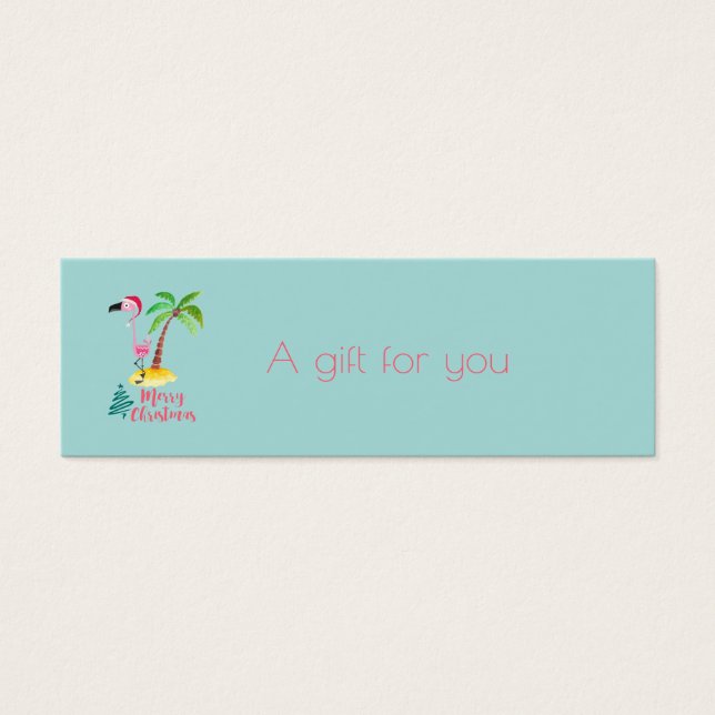 パームの木の贈り物とメリークリスマスピンクのフラミンゴ (正面)