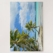 パームの木を持つ太平洋の熱帯ビーチ ジグソーパズル (縦)