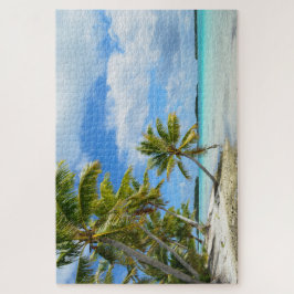 パームの木を持つ太平洋の熱帯ビーチ ジグソーパズル
