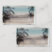 パームの木エレガント熱帯ビーチ友人を参照 紹介カード (正面/裏面)