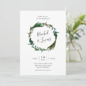 パームの花輪の結婚式招待状 招待状 (スタンド正面)