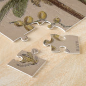 パームアンティークトロピカルフルーツ植物芸術 ジグソーパズル (側面)