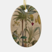 パームアンティークトロピカルフルーツ植物芸術 セラミックオーナメント (裏面)