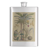 パームアンティークトロピカルフルーツ植物芸術 フラスク (正面)