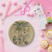 パームアンティークトロピカルフルーツ植物芸術 ペーパープレート (パーティー)