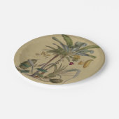 パームアンティークトロピカルフルーツ植物芸術 ペーパープレート (アングル)