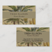 パームアンティークトロピカルフルーツ植物芸術 名刺 (正面/裏面)