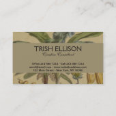 パームアンティークトロピカルフルーツ植物芸術 名刺 (裏面)