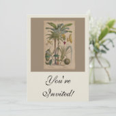 パームアンティークトロピカルフルーツ植物芸術 招待状 (スタンド正面)