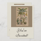 パームアンティークトロピカルフルーツ植物芸術 招待状 (正面/裏面)