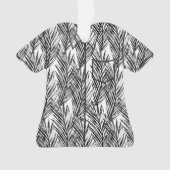 パームウィスパーハワイアントロピカルアロハシャツブラック オーナメント (正面)