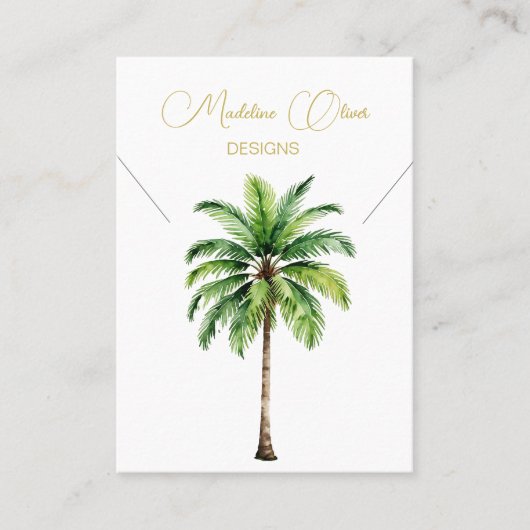 パームウォーターカラーネックレスディスプレイビジネスカード 名刺 (正面)