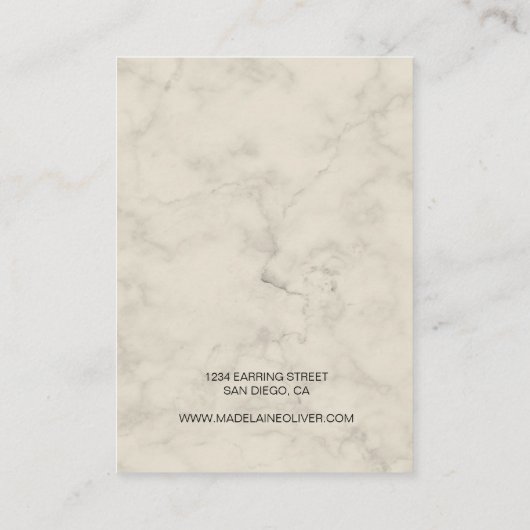 パームウォーターカラーネックレスディスプレイビジネスカード 名刺 (裏面)