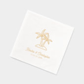 パームエレガントツリーカスタムゴールドフォイル結婚ズナプキン 箔ナプキン (左)