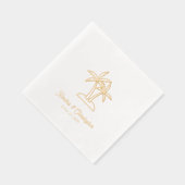パームエレガントツリーカスタムゴールドフォイル結婚ズナプキン 箔ナプキン (右)