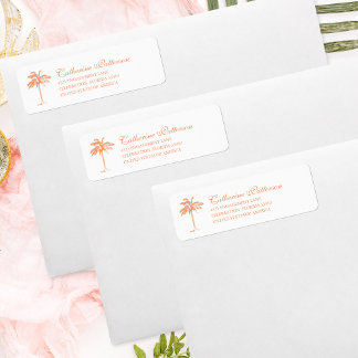 パームエレガントツリートロピカルサンセットオレンジ ラベル