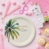 パームエレガントツリービーチベージュブライダルシャワー ペーパープレート (パーティー)