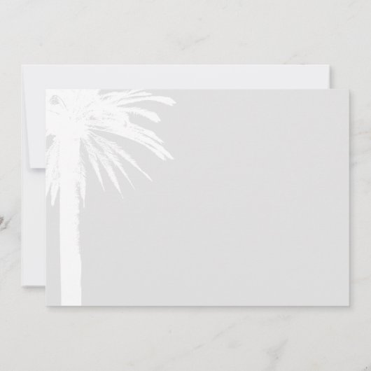 パームエレガントツリービーチ結婚式保存する日付カード セーブザデート (裏面)