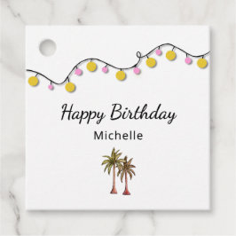 パームエレガントツリー文字列ライトトロピカル誕生日 フェイバータグ