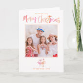 パームエレガントツリー熱帯クリスマスフォト シーズンカード (正面)