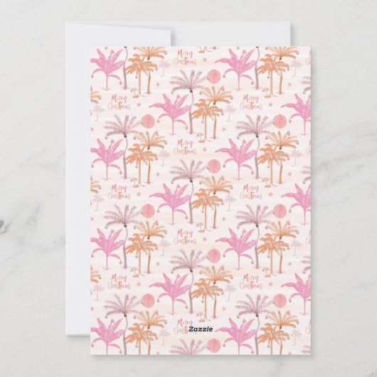 パームエレガントツリー熱帯クリスマスフォト シーズンカード (裏面)