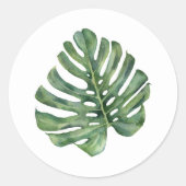 パームエレガントリーフトロピカルアロハ結婚式の引き出物 ラウンドシール (正面)